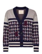 Houndstooth V-Neck Cardigan GANT Navy