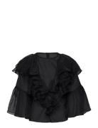 Alexia Organza Frill Blouse Malina Black