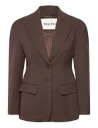 Ella Tailored Peplum Blazer Malina Brown