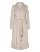 Robe Fleece Long Emb H Ycomb Hunkemöller Cream