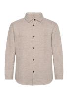 Slhreg-Hank Herringb Overshirt Selected Homme Cream