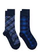 Check Socks 2-Pack Gift Box GANT Navy