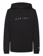 Multi Coloured Embroidery Hoodie Lyle & Scott Black