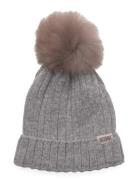 Hat Knit W. Alpaca Pompom Huttelihut Grey