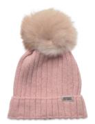 Hat Knit W. Alpaca Pompom Huttelihut Pink