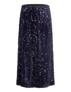 Sequin A-Line Midi Skirt Bubbleroom Blue