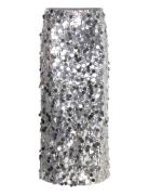 Zandrea Sequin Ankle Skirt Bubbleroom Silver