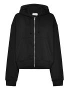 Essence Boxy Zip Hoodie Weekday Black