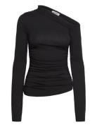 Drape Asymmetric Lyocell Top Weekday Black