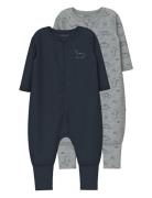 Nbmnightsuit 2P Zip Ff Grey Dino Noos Name It Navy