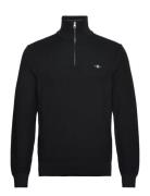 Cotton Micro Textured Half Zip GANT Black