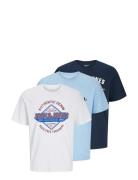 Jjelogo Tee Ss O-Neck 2 Col Ss25 3Pk Mp Jack & J S Blue