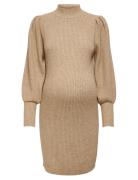 Olmkatia L/S Dress Knt Noos Only Maternity Beige