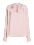 Soft Vis V Neck Ls Blouse Tommy Hilfiger Pink