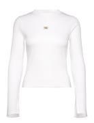 Woven Label Rib Ls Top Calvin Klein Jeans White