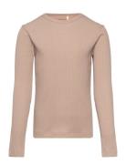 T-Shirt Ls Rib Huttelihut Beige