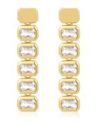 The Bianca Bezel Drop Studs- Gold LUV AJ Gold