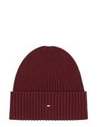 The Flag Twisted Yarn Beanie Tommy Hilfiger Burgundy