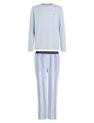 Ls Pant Woven Set Print Tommy Hilfiger Blue