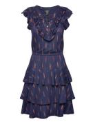 Geo-Print Ruffle-Trim Jersey Dress Lauren Ralph Lauren Navy