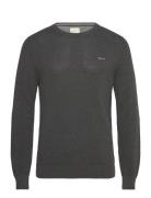 Cotton Pique C-Neck GANT Grey