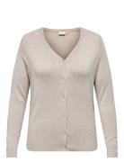 Carvenice Life Ls V-Neck Cardi Knt ONLY Carmakoma Beige