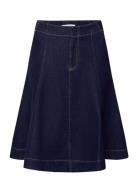 Flared Denim Skirt Mango Navy