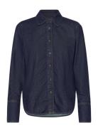 Rinse-Wash Denim Shirt Mango Navy