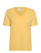 Slfessential Ss V-Neck Tee Noos Selected Femme Yellow