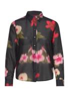 Reg Floral Ctn Silk Shirt GANT Black