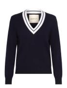 Contrast V-Neck GANT Navy