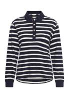 Breton Stripe Ls Pique Polo GANT Navy