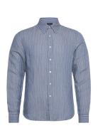 Classic Hemp Striped Shirt Lexington Clothing Blue