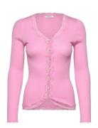 Rwbabette Ls V-Neck Regular Lace Ca Rosemunde Pink