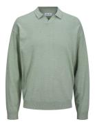 Jjcolin Slub Knit Polo Ls Jack & J S Green