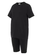 Mlsally Solid T-Shirt & Shorts Set Noos Mamalicious Black