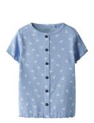 Nmfvemia Aop Ss Slim Top Name It Blue