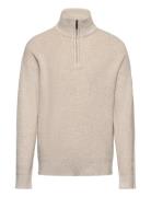 Sweater Rib Knit Halfzip Lindex Beige