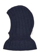 Rib Knitted Balaclava In Merino Wool Copenhagen Colors Navy