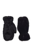 Mittens Fake Fur Lindex Black