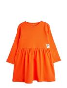 Solid Rib Ls Dress Mini Rodini Orange