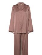 Pyjama Long Sleeve Satin Lindex Brown