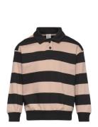 Sweater Collar Block Stripe Lindex Brown