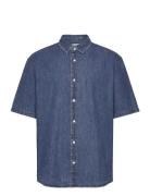 Loose Short Sleeve Denim Shirt Weekday Blue