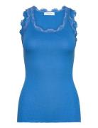 Rwbabette Sl U-Neck Long Lace Top Rosemunde Blue