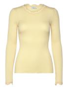 Rwbabette Ls Regular Lace T-Shirt Rosemunde Yellow