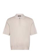 Tyler Quarter Zip Knit Polo J. Lindeberg Beige