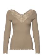 Rwbeatha Ls Regular T-Shirt Rosemunde Beige