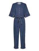 Pantssuit With Belt Coster Copenhagen Blue