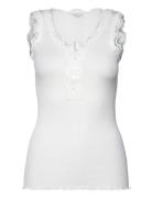 Rwbeatha Sl U- Neck Lace Button Top Rosemunde White